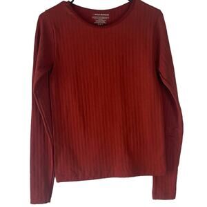 Bella Seamless Women's Size Medium Rust Orange Shapewear Long Sleeve Top‎